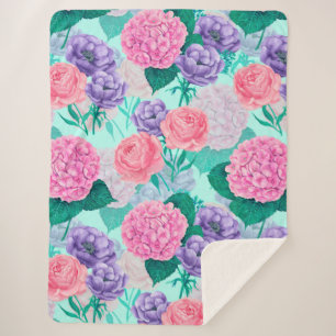 Couverture Sherpa Aquarelle du jardin de printemps 2