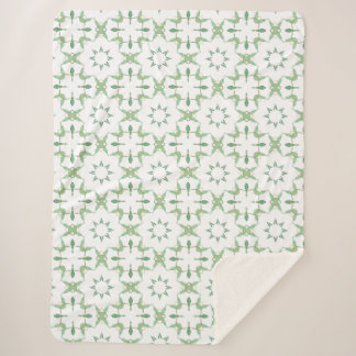 Couverture Sherpa Aquarelle Eucalyptus Vert Botanique Verde  