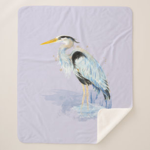 Couverture Sherpa Aquarelle Great Blue Heron Bird Nature