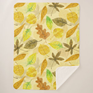 Couverture Sherpa Aquarelle motif d'automne 2