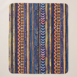 Couverture Sherpa Aquarelle tribale ethnique Motif foncé