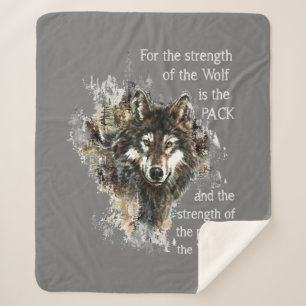 Couverture Sherpa Aquarelle Wolf Family Pack Quote Inspiré