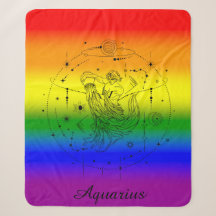 Aquarius Zodiac LGBTQ Pride Rainbow Design