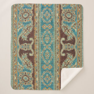 Couverture Sherpa Arabesque Fabric Paisley Oriental Design