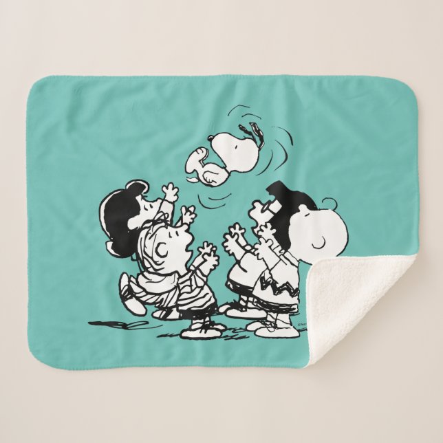 Couverture Sherpa Arachides Gang Lifting Snoopy (Devant (Horizontal))