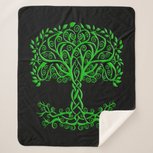 Couverture Sherpa Arbre Celtique Vert De Vie