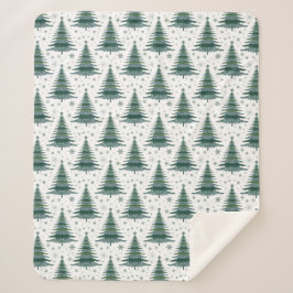Couverture Sherpa Arbre de Noël vert Design Motif