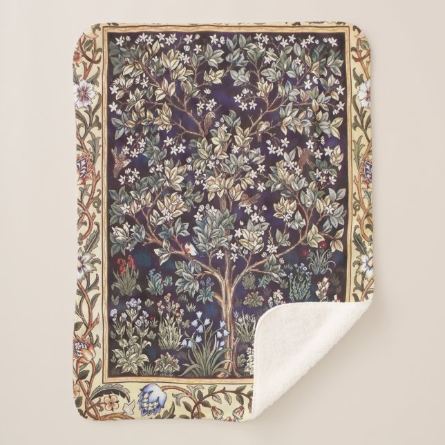 Couverture Sherpa Arbre de William Morris de Pre-Raphaelite de cru (Devant)