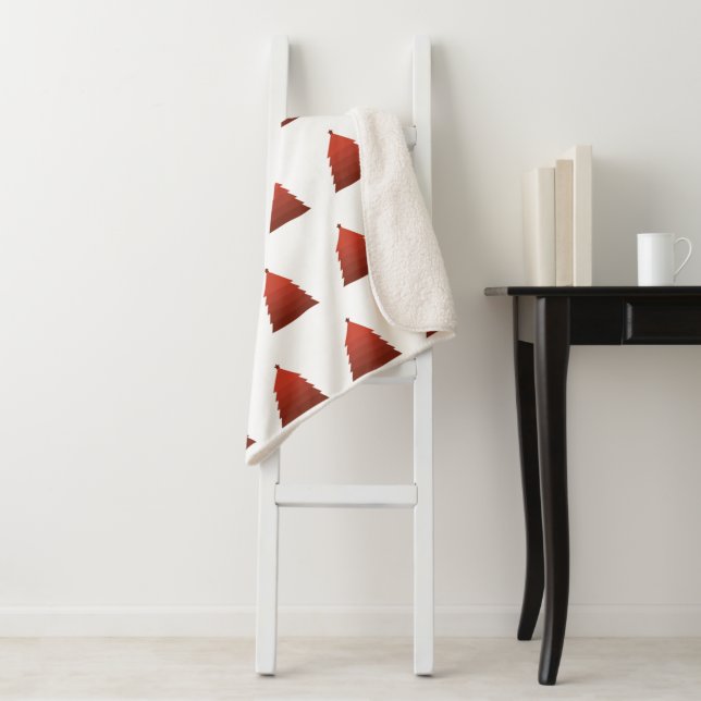 Couverture Sherpa Arbre rouge Sherpa Blanche (En situation)