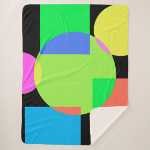 Couverture Sherpa arc-en-ciel géométrique