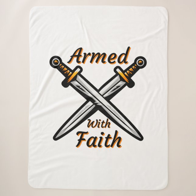 Couverture Sherpa Armé Avec La Foi Citation Biblique (Devant)