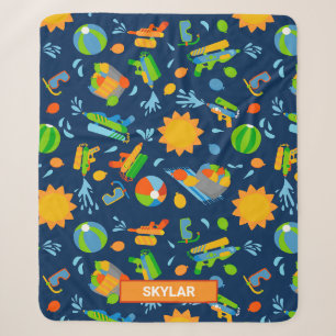 Couverture Sherpa Armes à eau ballons d'été enfants motif