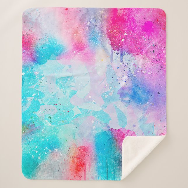 Couverture Sherpa Arrière - plan art aquarelle abstraite (Devant)