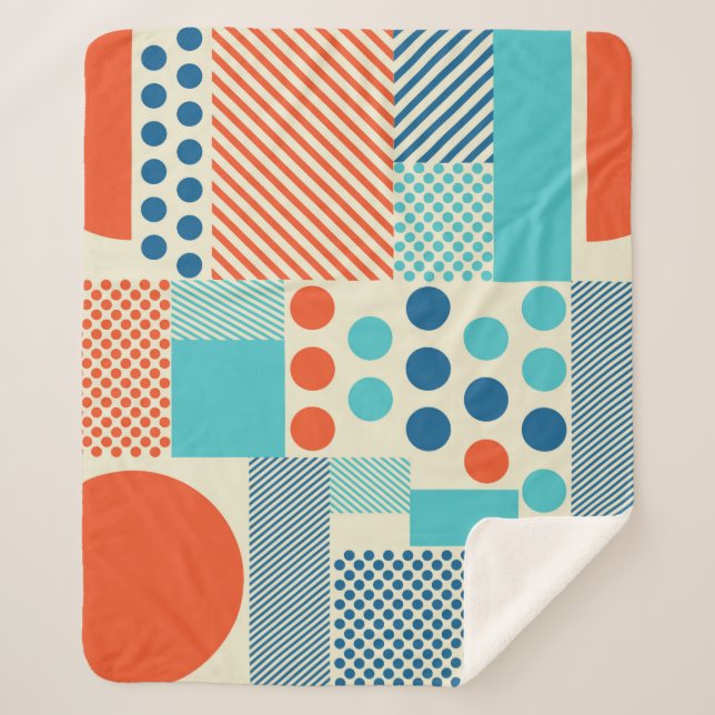 Couverture Sherpa Arrière - plan avec formes géométriques, modèle d' (Devant)