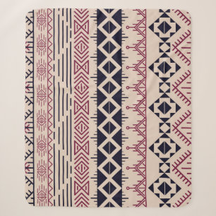 Couverture Sherpa arrière - plan Aztèque, tribu vintage, motif ethni