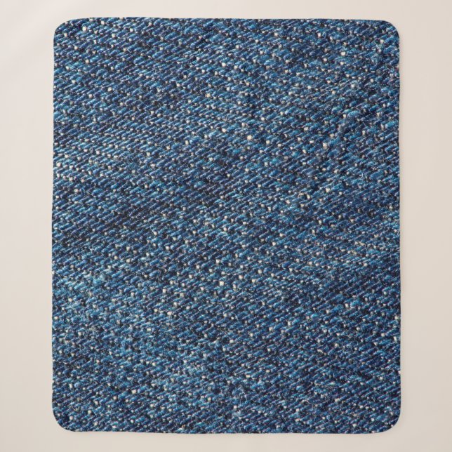 Couverture Sherpa Arrière - plan de texture jean bleu denim. (Devant)