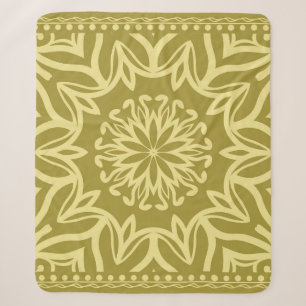 Couverture Sherpa Arrière - plan fleuri géométrique. Origine ethniqu