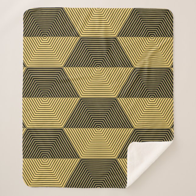 Couverture Sherpa Arrière - plan géométrique Abstrait. maillage hexa (Devant)