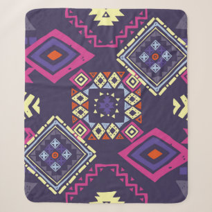 Couverture Sherpa Arrière - plan géométrique tribal, primitif.