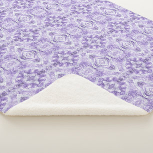 Couverture Sherpa Art abstrait aquarelle violet clair ombre