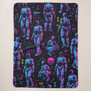 Couverture Sherpa Art de robot humanoïde futuriste Android de scie