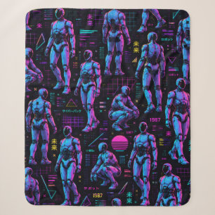Couverture Sherpa Art de robot humanoïde futuriste Android de scie