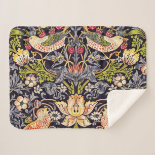 Couverture Sherpa Art floral Nouveau de voleur de fraise de William