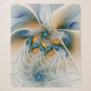 Couverture Sherpa Art fractal abstrait et aérien avec du bleu