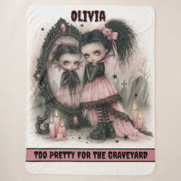 Couverture Sherpa Art Miroir Vampire Goth Pastel Épouvantable