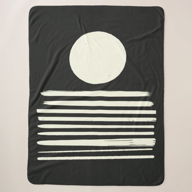 Couverture Sherpa Art moderne moderne noir et blanc Abstrait (Devant)