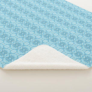 Couverture Sherpa Art pastel doux abstrait bleu clair staccato