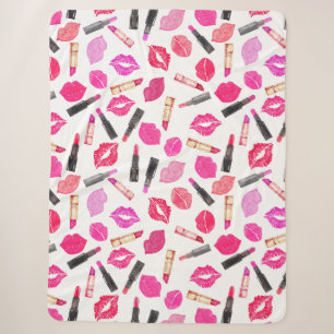 Couverture Sherpa Artiste de maquillage Motif en bâton d'aquarelle