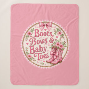 Couverture Sherpa Assiettes en papier pour Baby Shower Cowgirl Rose
