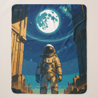 Couverture Sherpa Astronaute sous la porte céleste Premium