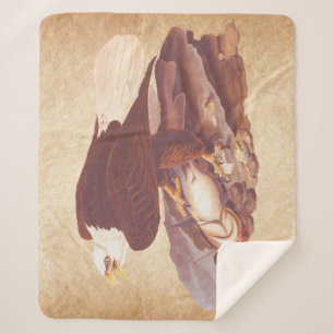 Couverture Sherpa Audubon Classic Bald Eagle avec poisson frais