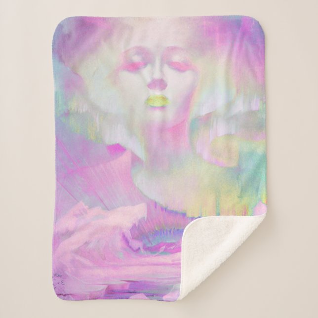 Couverture Sherpa Aurora par Clive Henry rose pastels (Devant)