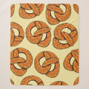 Couverture Sherpa Automne sans couture motif avec bretzels, octobre 