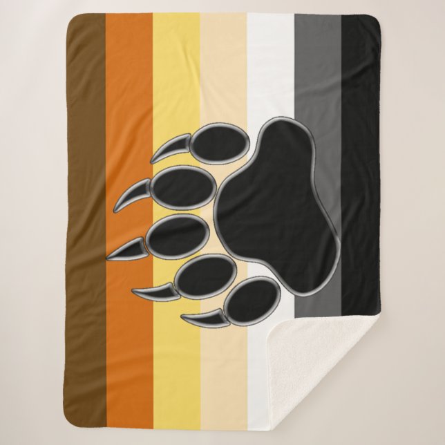 Couverture Sherpa Awesome Bear Pride Drapeau Ours Paw (Devant)