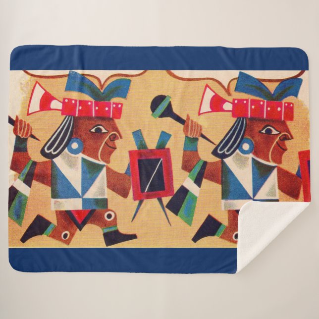 Couverture Sherpa Aztec Azteques (Devant (Horizontal))