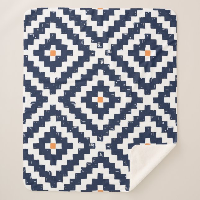 Couverture Sherpa Aztec Navajo, Motif ethnique sans mer (Devant)