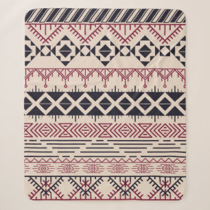 Couverture Sherpa Aztec pattern. Vintage tribal background