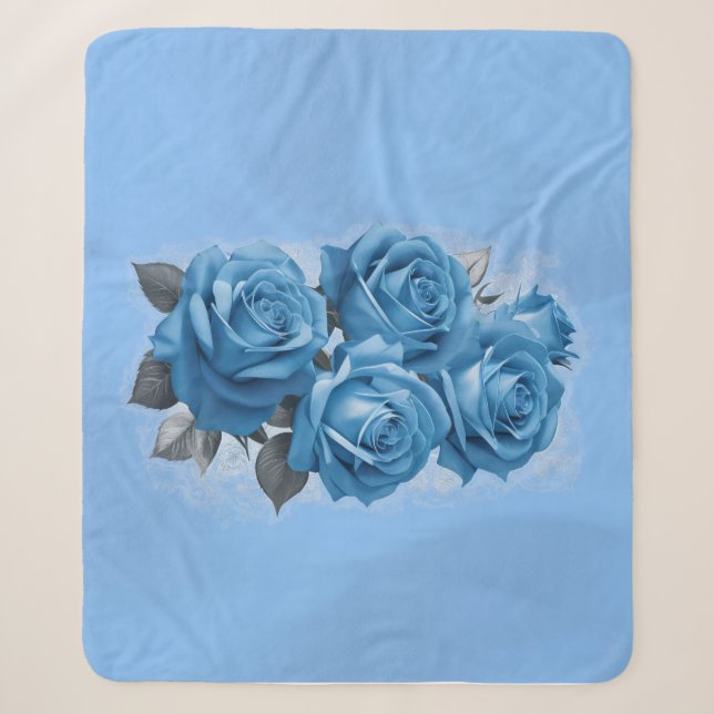Couverture Sherpa Azure Rose Serenity (Devant)