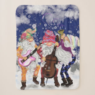 Couverture Sherpa Baby de Noël Sherpa Blanket Gnomes Music Band