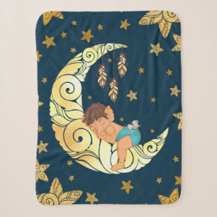 Couverture Sherpa Baby Ganesha with moon and stars