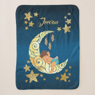Couverture Sherpa Baby Ganesha with moon and stars