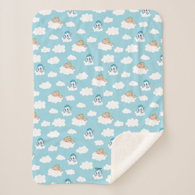 Couverture Sherpa Baby Hercules and Pegasus Cloud Pattern Sherpa Bla (Devant)
