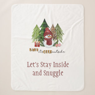 Couverture Sherpa Baby It's Cold Outside Christmas Personnalisé