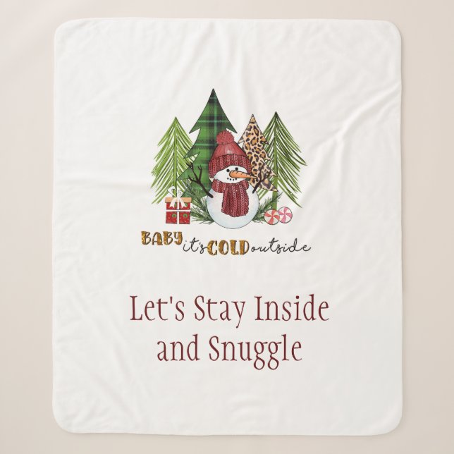 Couverture Sherpa Baby It's Cold Outside Christmas Personnalisé (Devant)