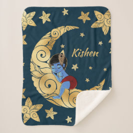 Couverture Sherpa Baby Krishna sleeping on the moon