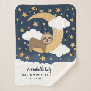 Couverture Sherpa Baby Sloth Moon Baby Sherpa Blanket